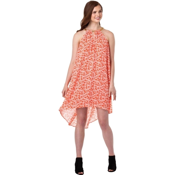 Michael Kors Pink High-Low Halter Sundress - Picture 1 of 6